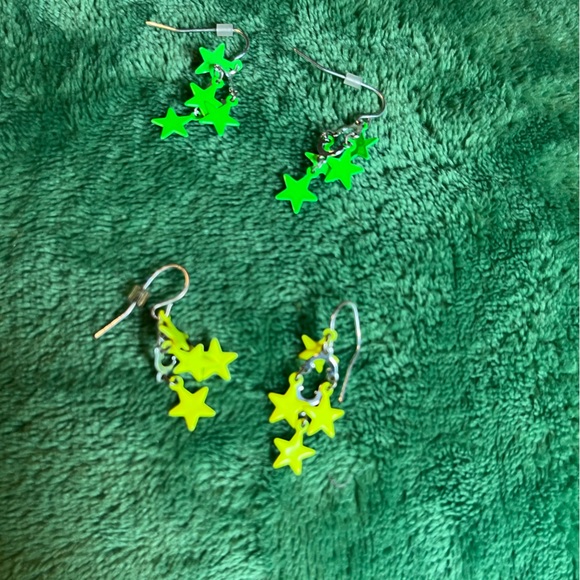Neon star Earrings (2 pair) - Picture 2 of 2